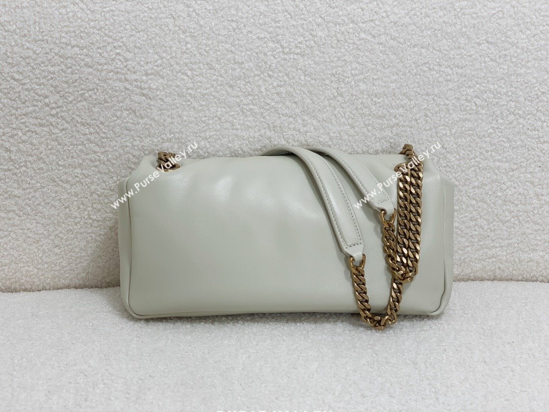 saint laurent calypso bag in plunged lambskin BLANC VINTAGE 2023(original quality) (yida-231109-01)