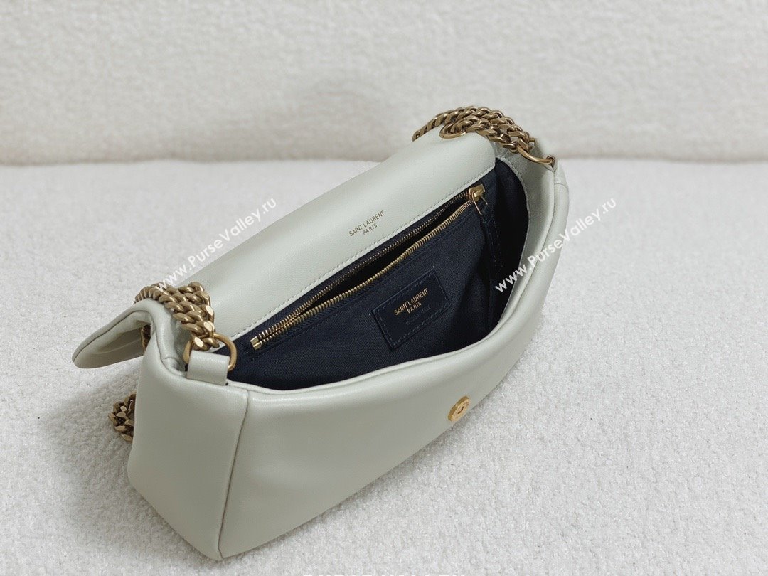 saint laurent calypso bag in plunged lambskin BLANC VINTAGE 2023(original quality) (yida-231109-01)