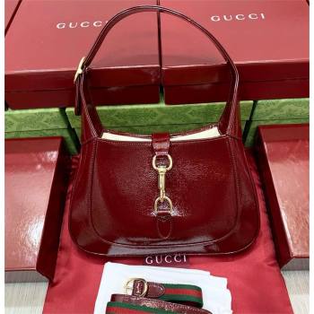 Gucci Jackie small shoulder bag 782849 IN Rosso Ancora red patent leather 2024 (DELIHANG-240423-10)