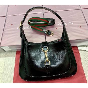 Gucci Jackie small shoulder bag 782849 IN BLACK patent leather 2024 (DELIHANG-240423-12)