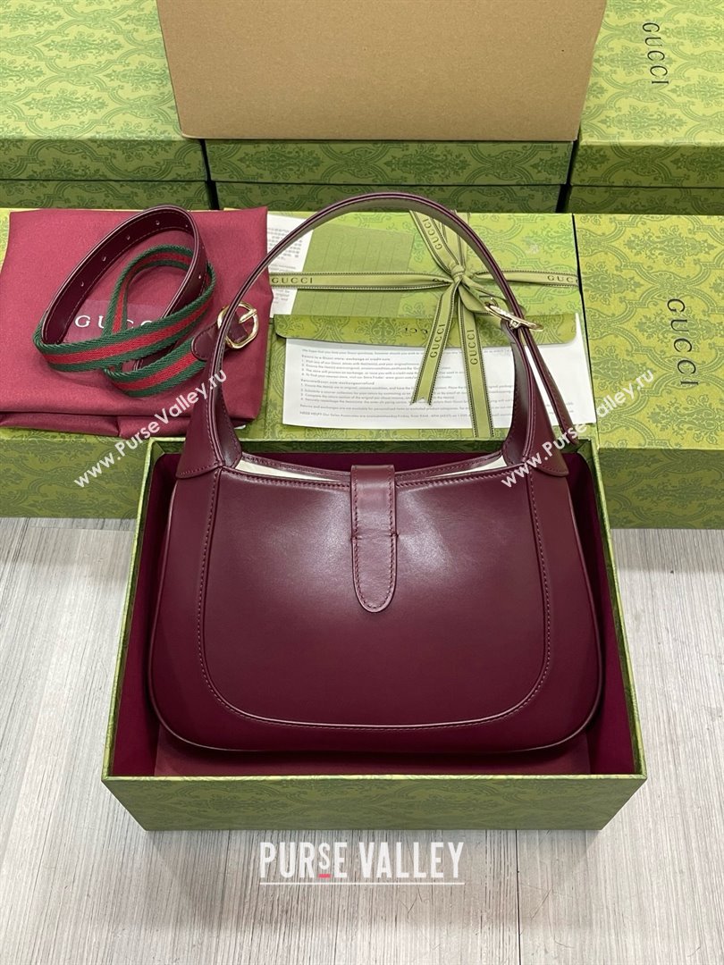 Gucci Jackie small shoulder bag 782849 IN Rosso Ancora leather 2024 (DELIHANG-240423-11)