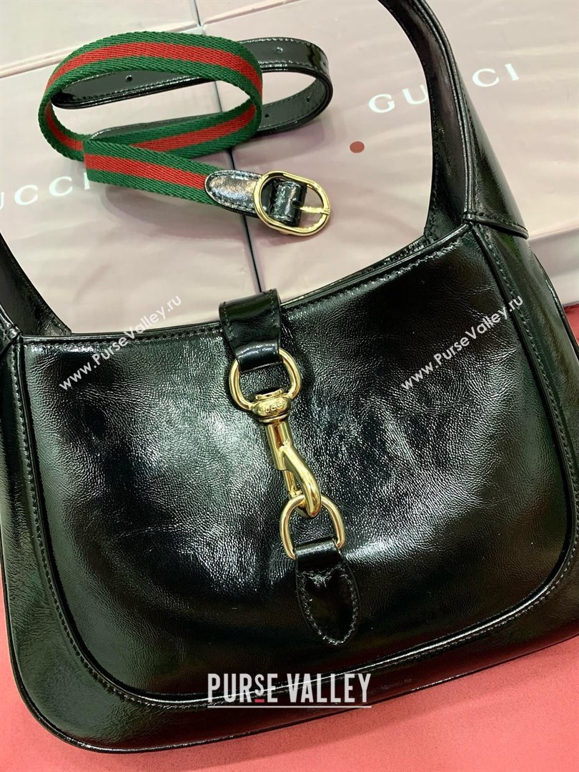 Gucci Jackie small shoulder bag 782849 IN BLACK patent leather 2024 (DELIHANG-240423-12)