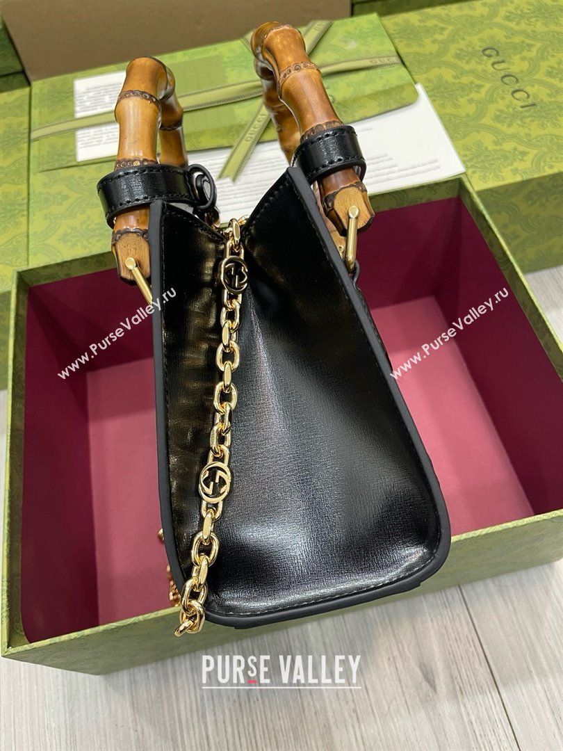 Gucci Diana mini tote bag canvas with GG crystal 707449 BLACK (DELIHANG-240423-24)