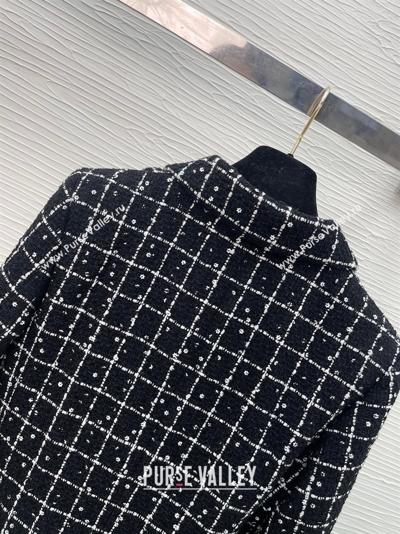CHANEL Tweed Sequins Black White JACKET P75797 2023 FW (QIQI-231110-03)