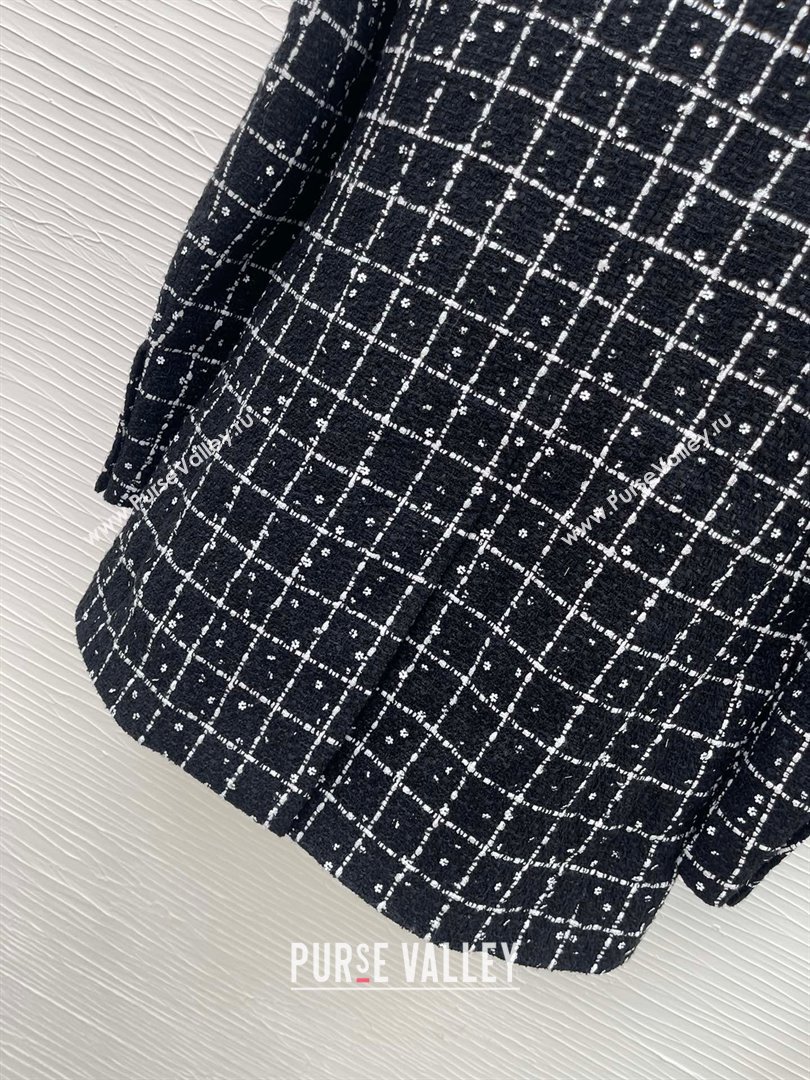 CHANEL Tweed Sequins Black White JACKET P75797 2023 FW (QIQI-231110-03)