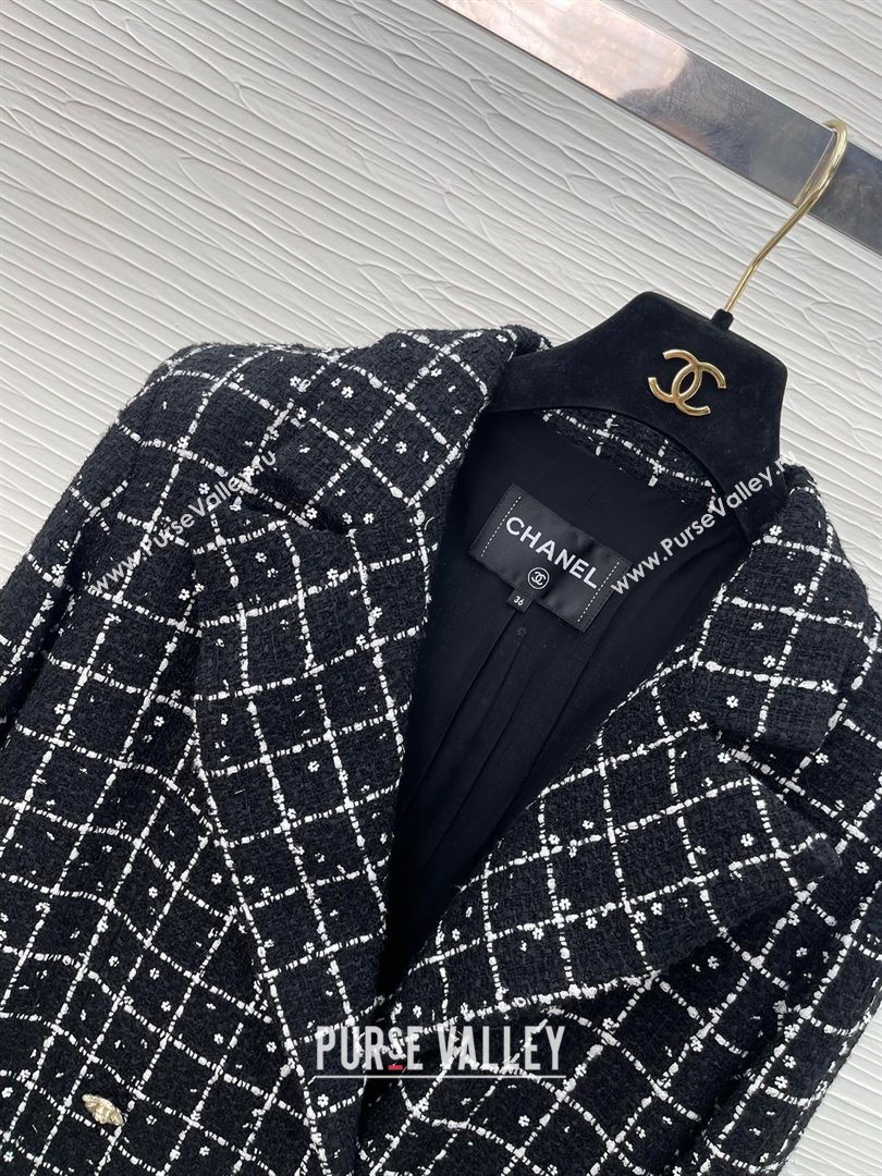 CHANEL Tweed Sequins Black White JACKET P75797 2023 FW (QIQI-231110-03)