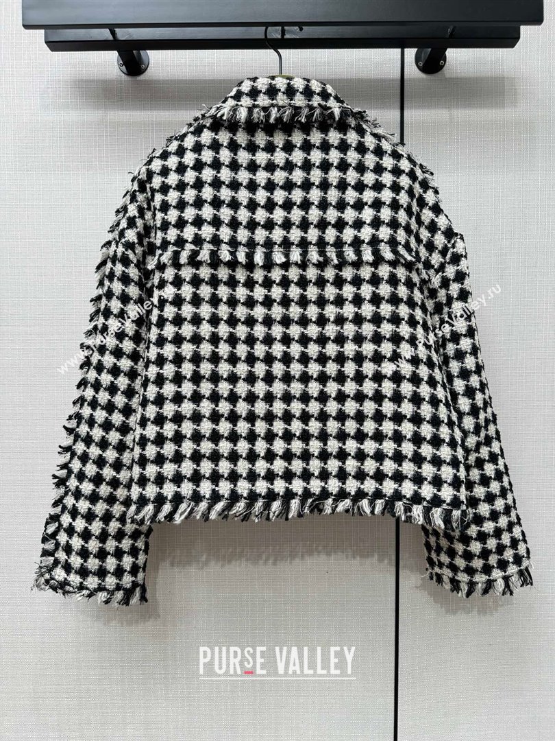 GUCCI Gingham cotton tweed bomber jacket 745064 2023 FW (QIQI-231110-05)