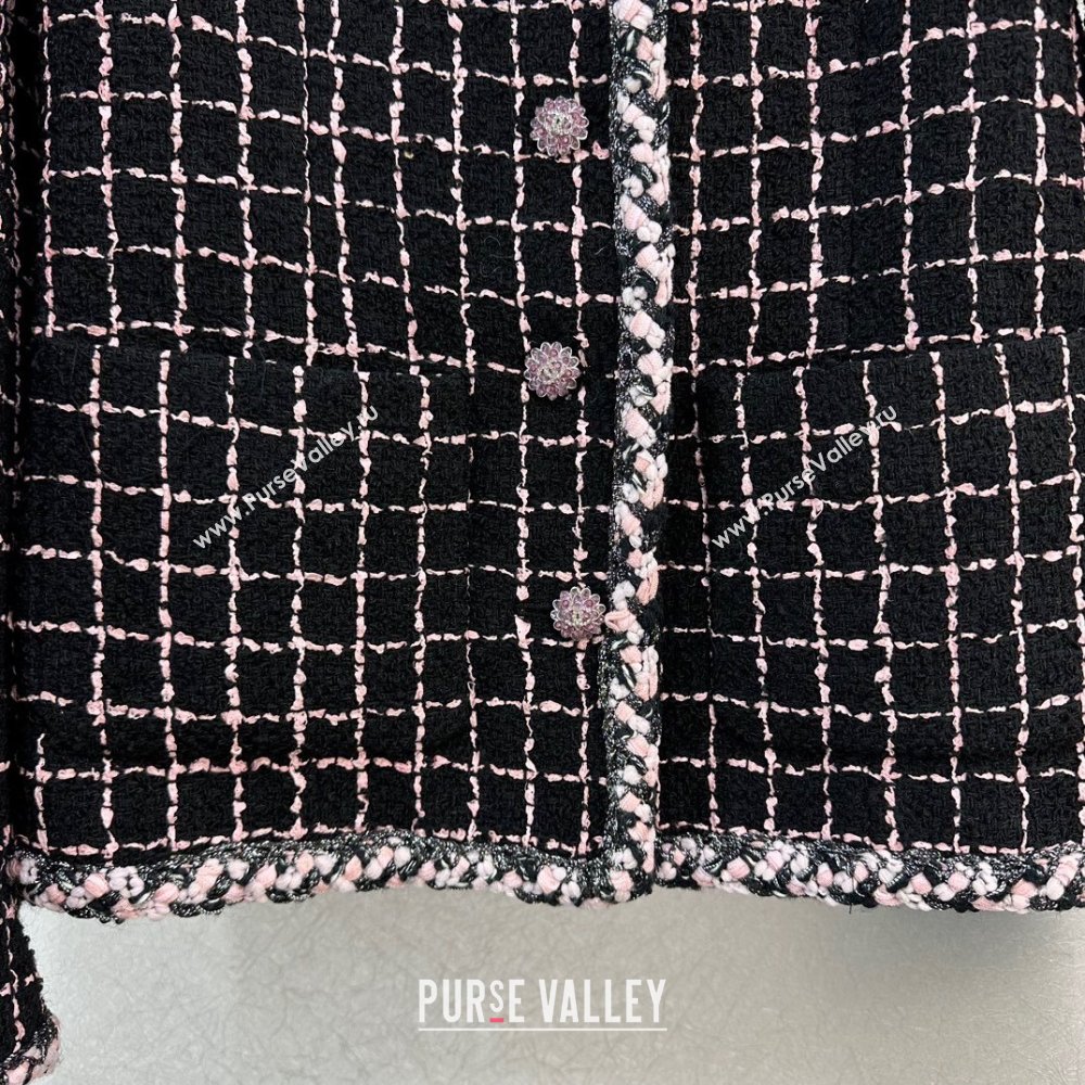 CHANEL Black, Pink Silver WOOL TWEED JACKET P75802 2023 FW (QIQI-231110-02)