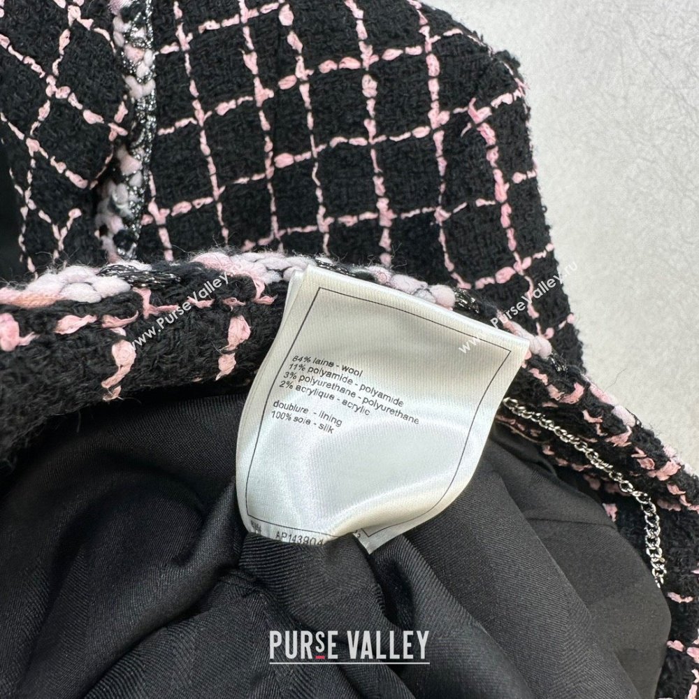 CHANEL Black, Pink Silver WOOL TWEED JACKET P75802 2023 FW (QIQI-231110-02)
