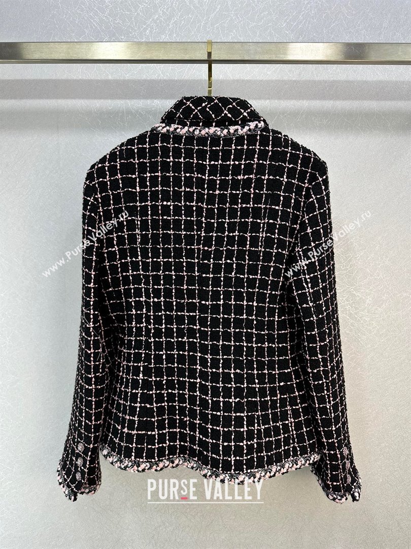 CHANEL Black, Pink Silver WOOL TWEED JACKET P75802 2023 FW (QIQI-231110-02)