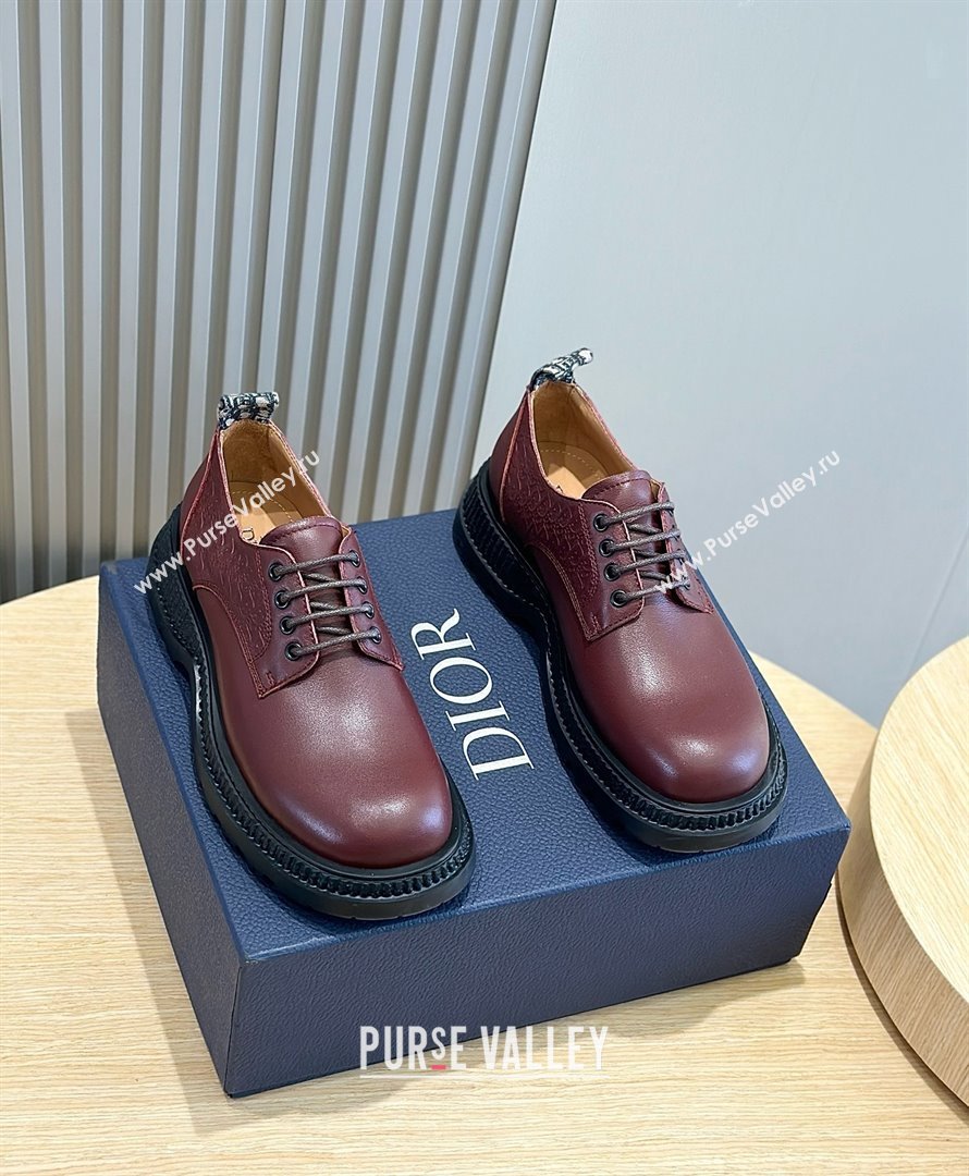 dior Buffalo Derby Shoe BURGUNDY 2023 (SHOUHE-240327-02)
