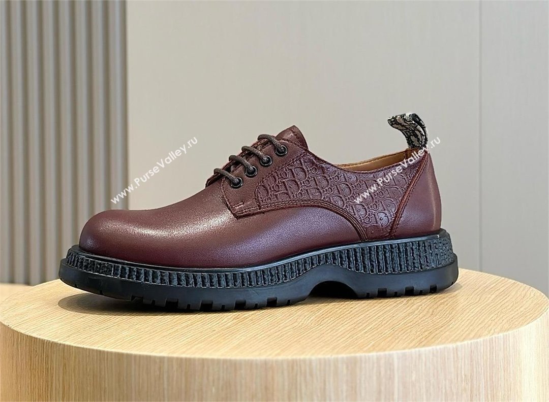 dior Buffalo Derby Shoe BURGUNDY 2023 (SHOUHE-240327-02)