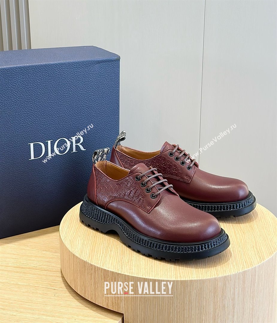 dior Buffalo Derby Shoe BURGUNDY 2023 (SHOUHE-240327-02)