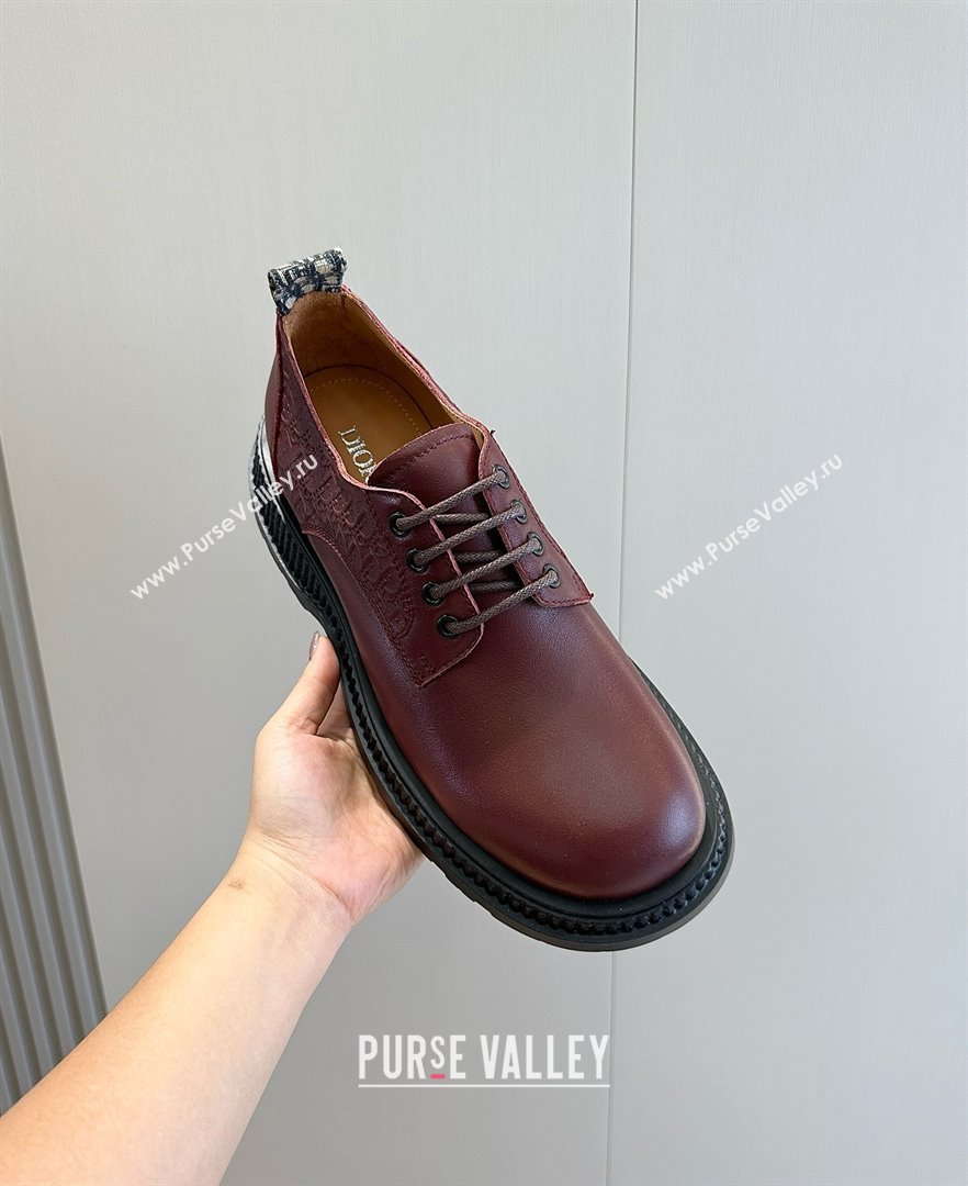 dior Buffalo Derby Shoe BURGUNDY 2023 (SHOUHE-240327-02)