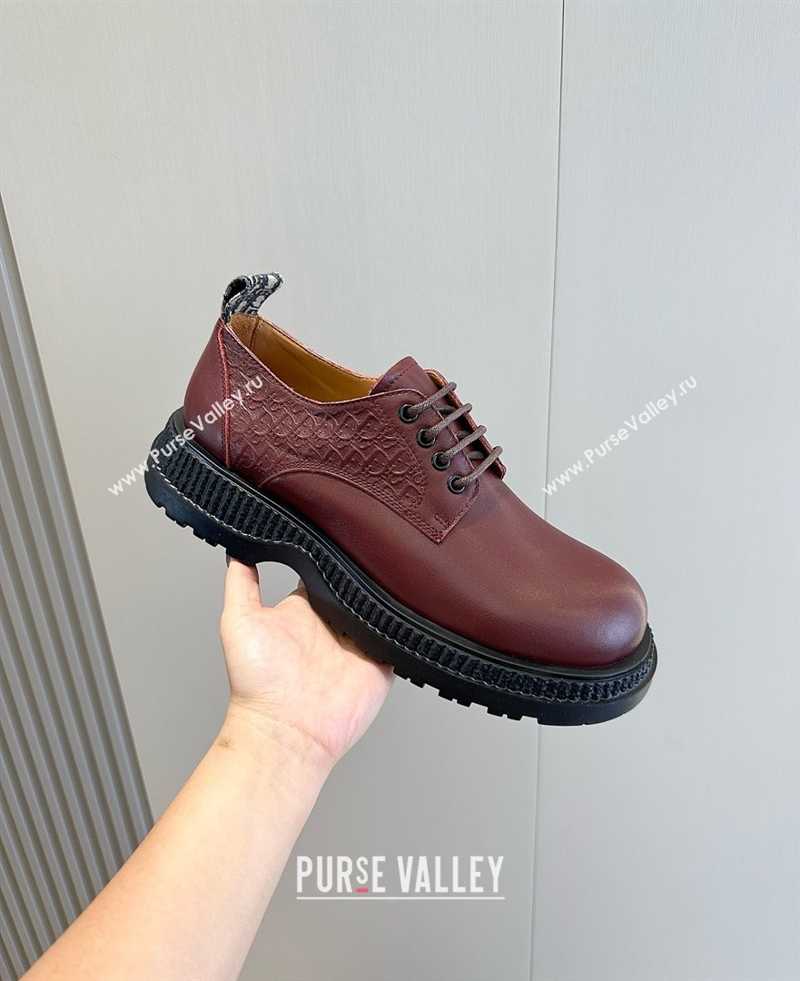 dior Buffalo Derby Shoe BURGUNDY 2023 (SHOUHE-240327-02)
