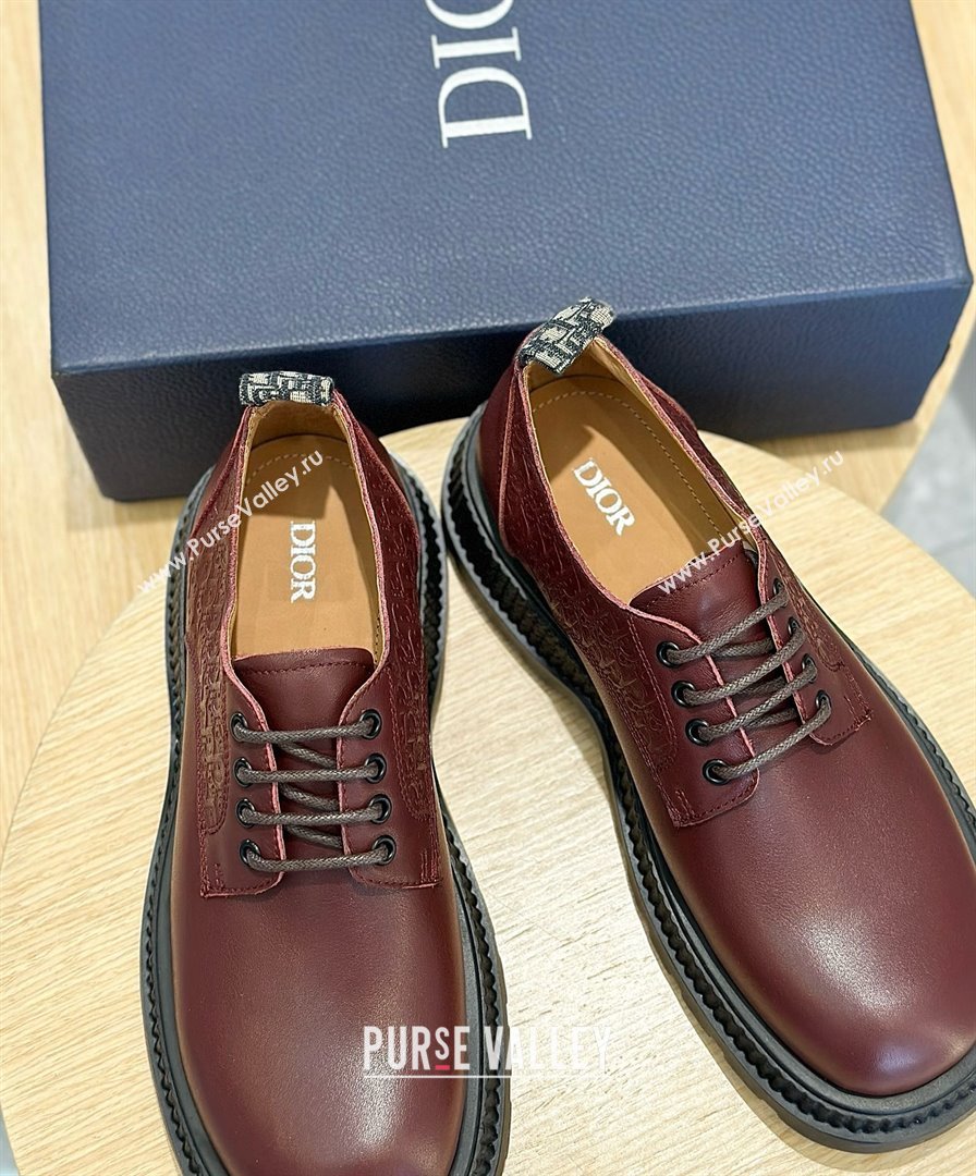 dior Buffalo Derby Shoe BURGUNDY 2023 (SHOUHE-240327-02)