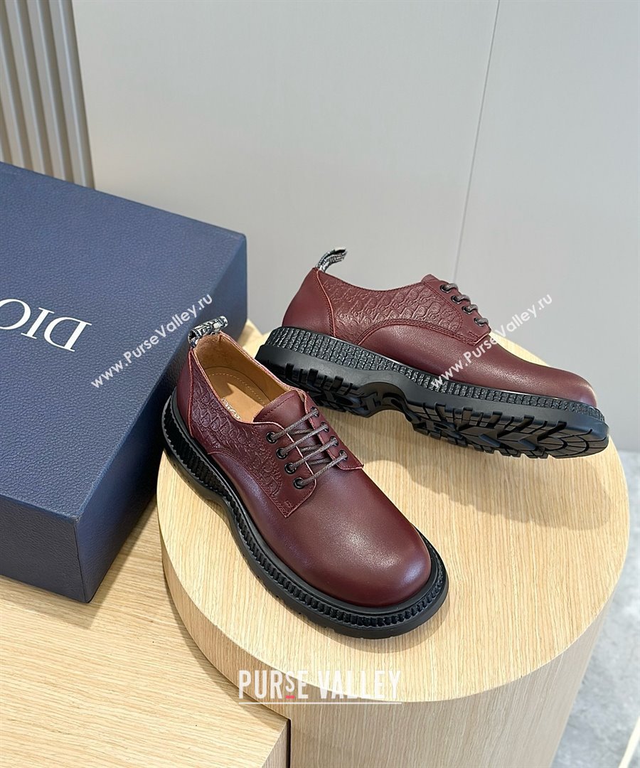 dior Buffalo Derby Shoe BURGUNDY 2023 (SHOUHE-240327-02)