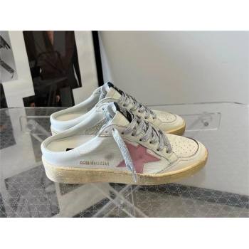 golden goose Ball Star Sabots in white nappa with an old-rose leather star 2024 (nono-240129-02)