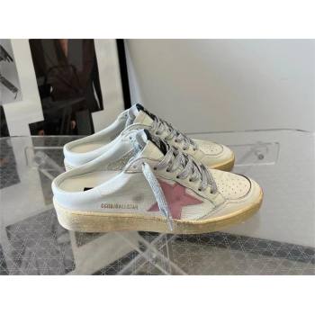 golden goose Ball Star Sabots in white nappa with an old-rose leather star 2024 (nono-240129-02)