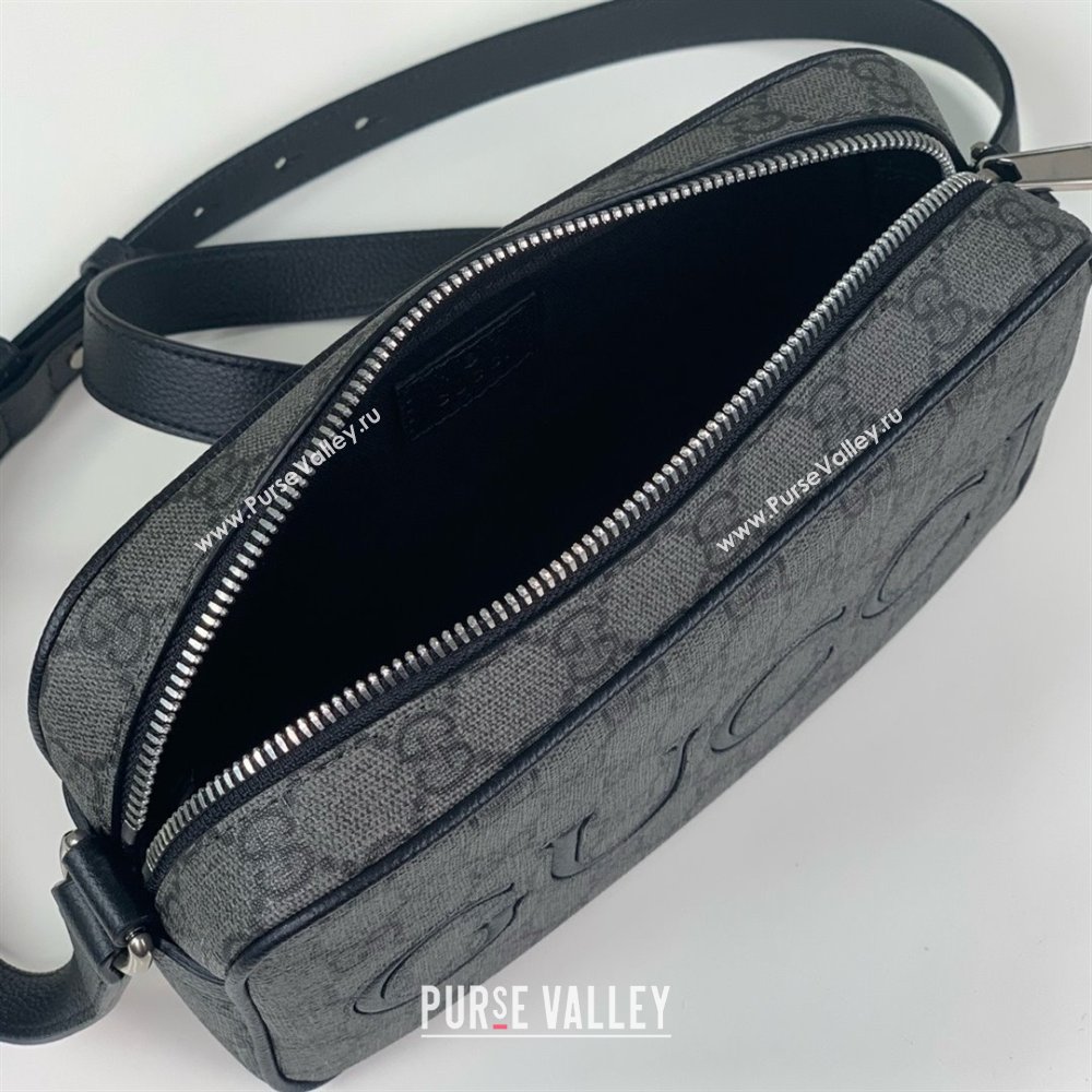 Gucci mini shoulder bag in black GG Supreme canvas 768391 2024 (DELIHANG-240423-16)
