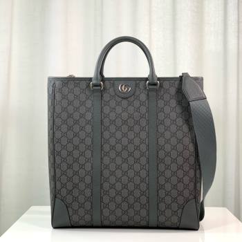 gucci Ophidia medium tote bag in Grey and black GG Supreme Tender canvas 763316 2024 (DELIHANG-240423-20)