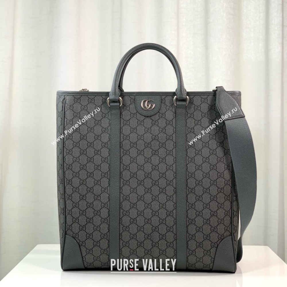 gucci Ophidia medium tote bag in Grey and black GG Supreme Tender canvas 763316 2024 (DELIHANG-240423-20)