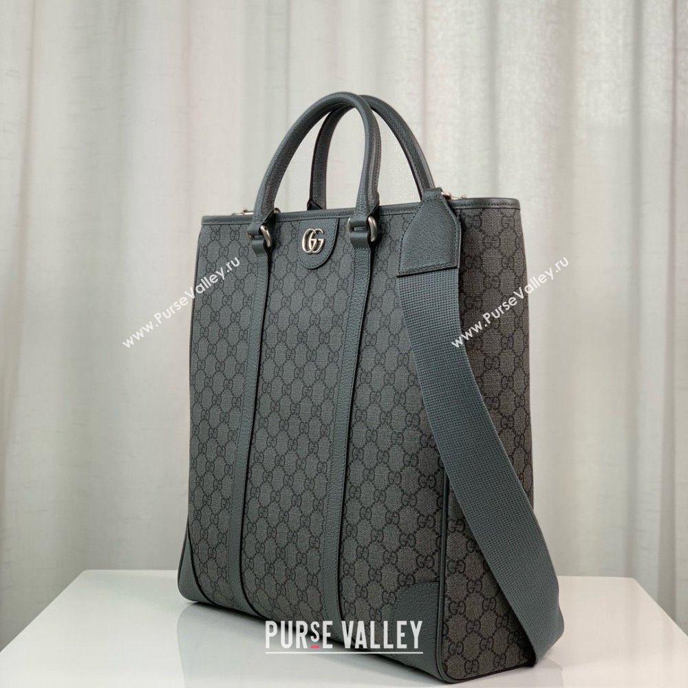 gucci Ophidia medium tote bag in Grey and black GG Supreme Tender canvas 763316 2024 (DELIHANG-240423-20)