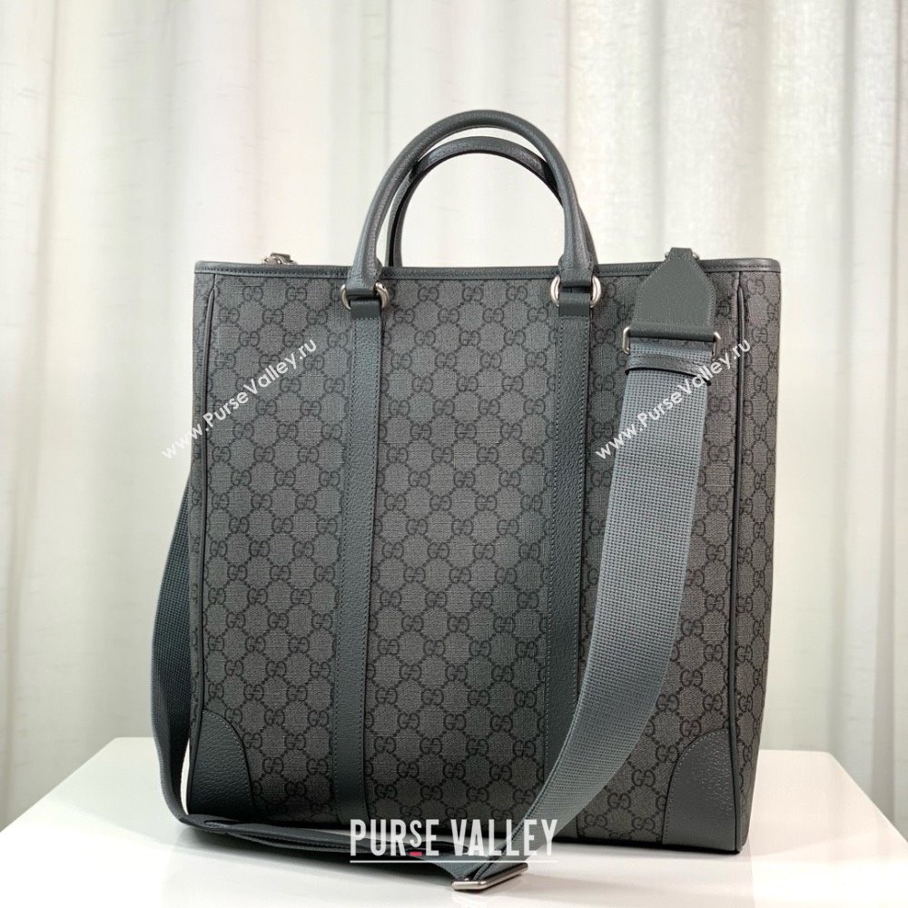 gucci Ophidia medium tote bag in Grey and black GG Supreme Tender canvas 763316 2024 (DELIHANG-240423-20)