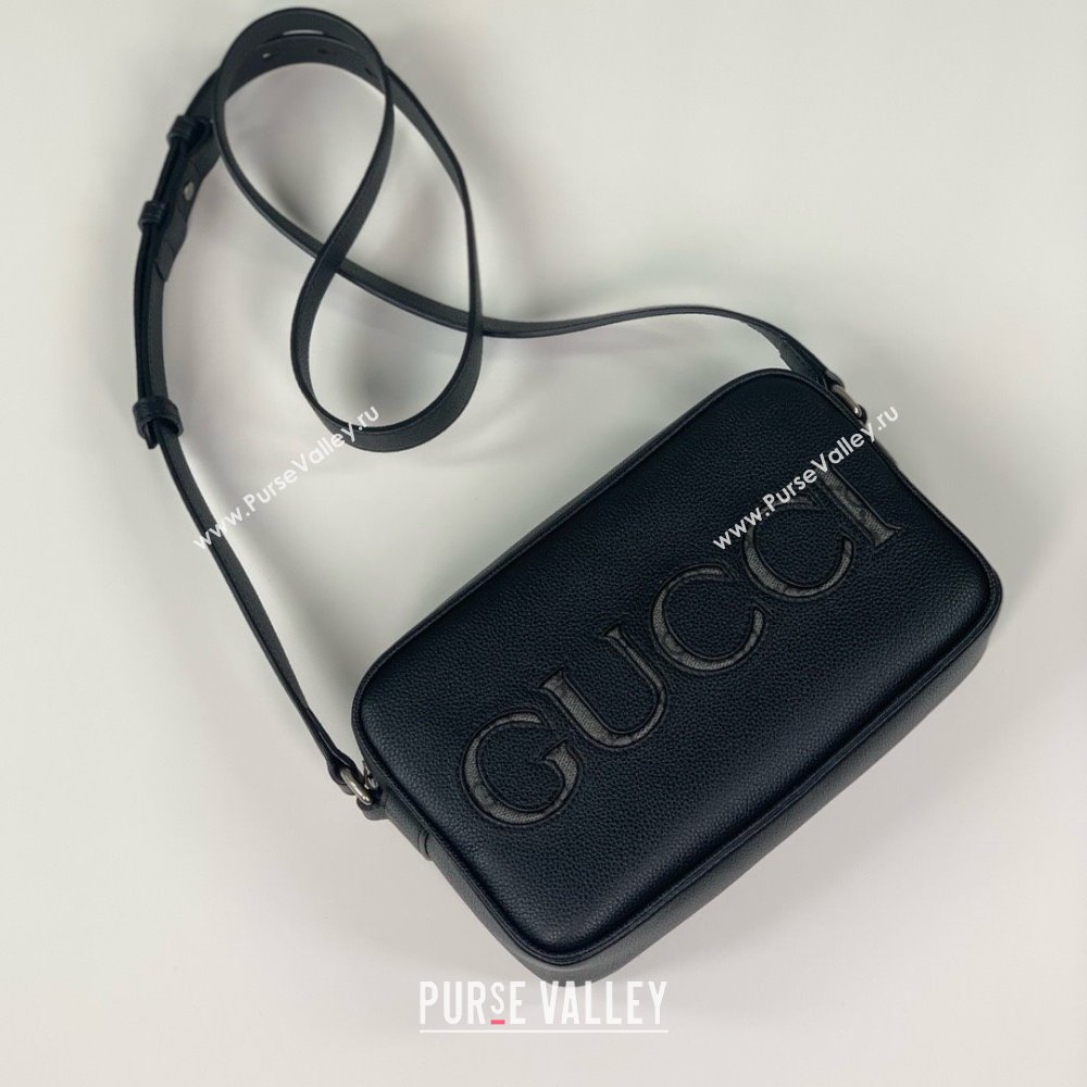 Gucci mini shoulder bag in black leather 768391 2024 (DELIHANG-240423-15)