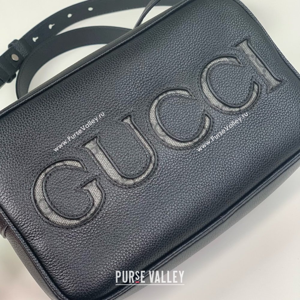 Gucci mini shoulder bag in black leather 768391 2024 (DELIHANG-240423-15)