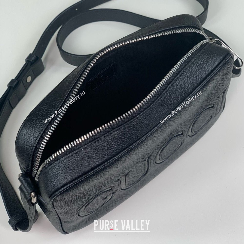 Gucci mini shoulder bag in black leather 768391 2024 (DELIHANG-240423-15)
