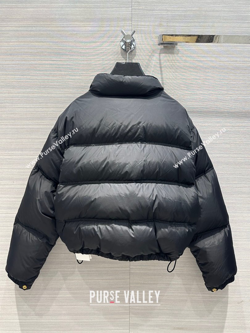 celine cropped triomphe down jacket in lightweight nylon Black 2023 (qiqi-231221-11)