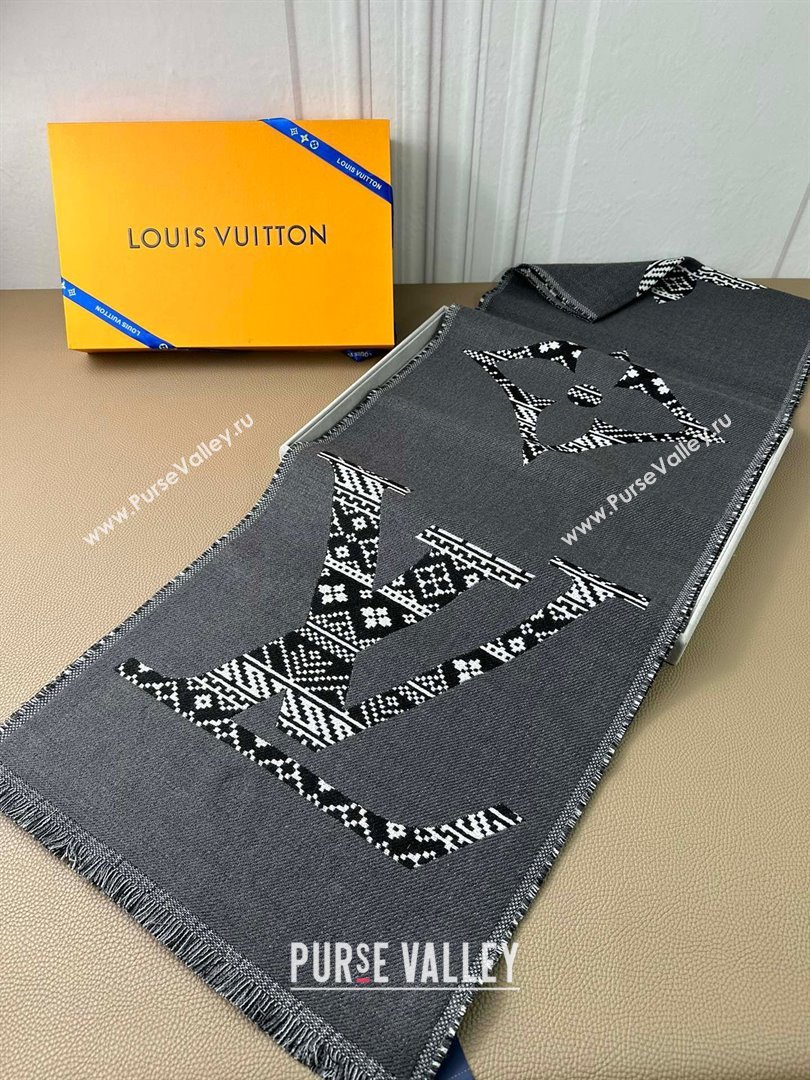 Louis Vuitton MNG Two-Sided Scarf m77947 grey 2023(original quality) (wtz-230919-04)