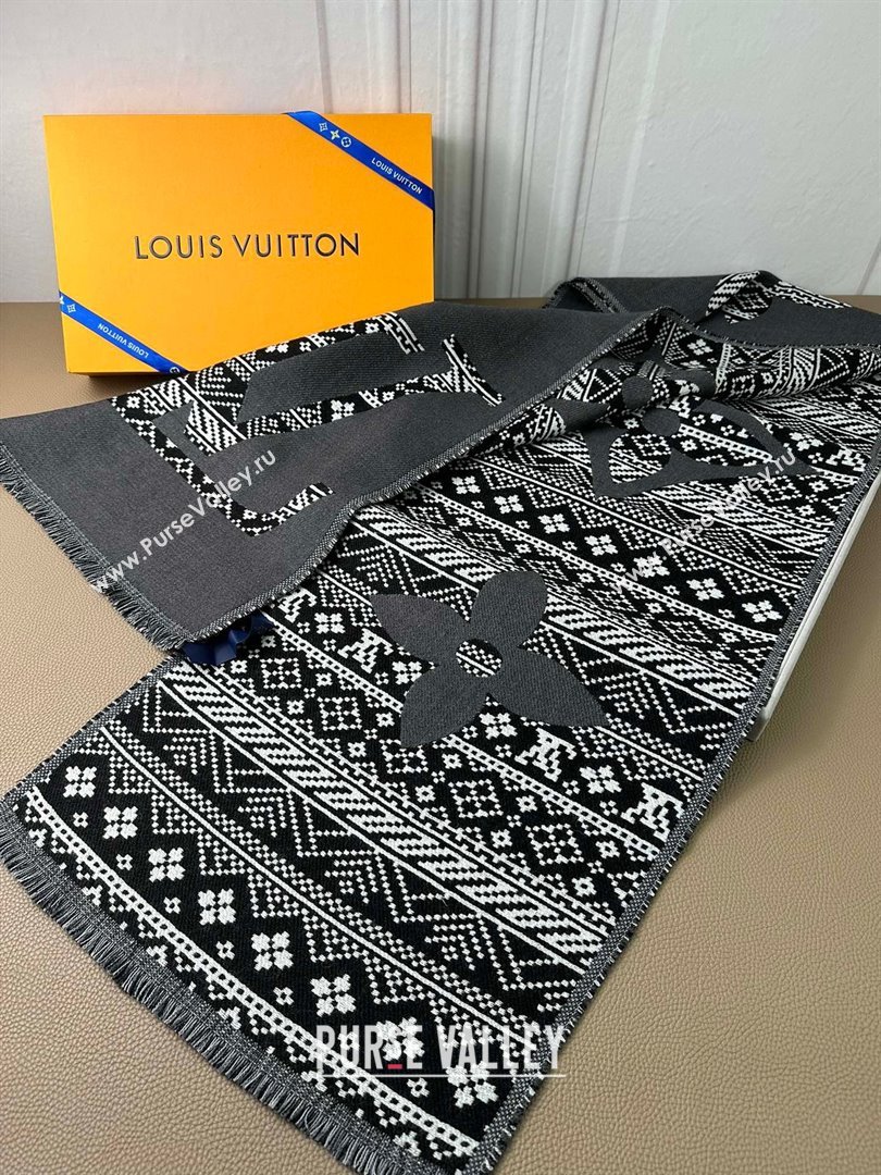 Louis Vuitton MNG Two-Sided Scarf m77947 grey 2023(original quality) (wtz-230919-04)