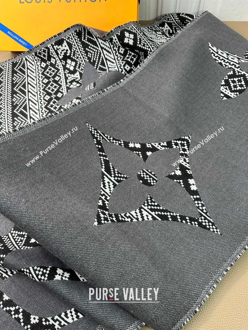 Louis Vuitton MNG Two-Sided Scarf m77947 grey 2023(original quality) (wtz-230919-04)