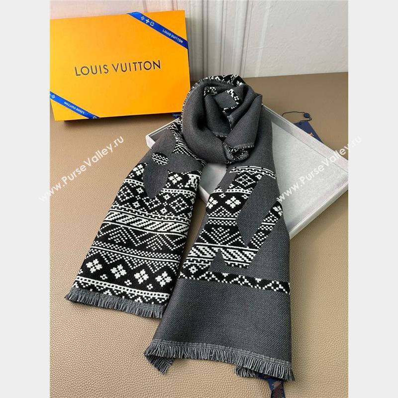 Louis Vuitton MNG Two-Sided Scarf m77947 grey 2023(original quality) (wtz-230919-04)