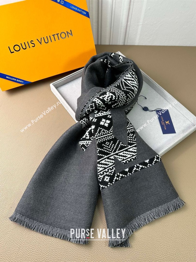 Louis Vuitton MNG Two-Sided Scarf m77947 grey 2023(original quality) (wtz-230919-04)