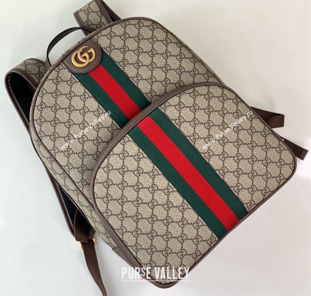 GUCCI Ophidia GG backpack IN Beige and ebony GG Supreme canvas 779901 2024 (DELIHANG-240423-19)