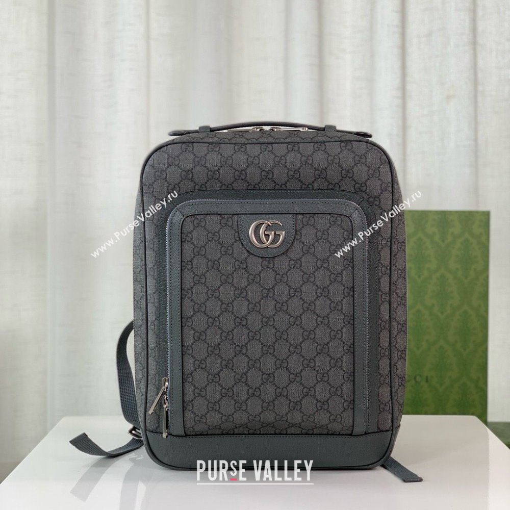 GUCCI Ophidia GG medium backpack IN Grey and black GG Supreme canvas 745718 2024 (DELIHANG-240423-22)