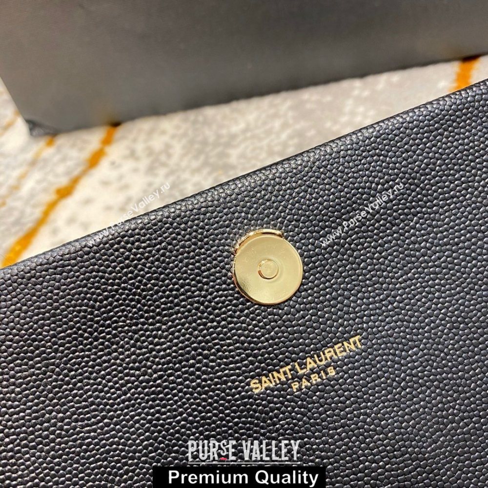 saint laurent small Kate chain wallet with tassel in caviar leather 452159 black/gold (jundu--3279)