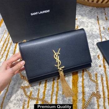 saint laurent Kate chain wallet with tassel in smooth calfskin 354119 BLACK/gold (jundu-3781)