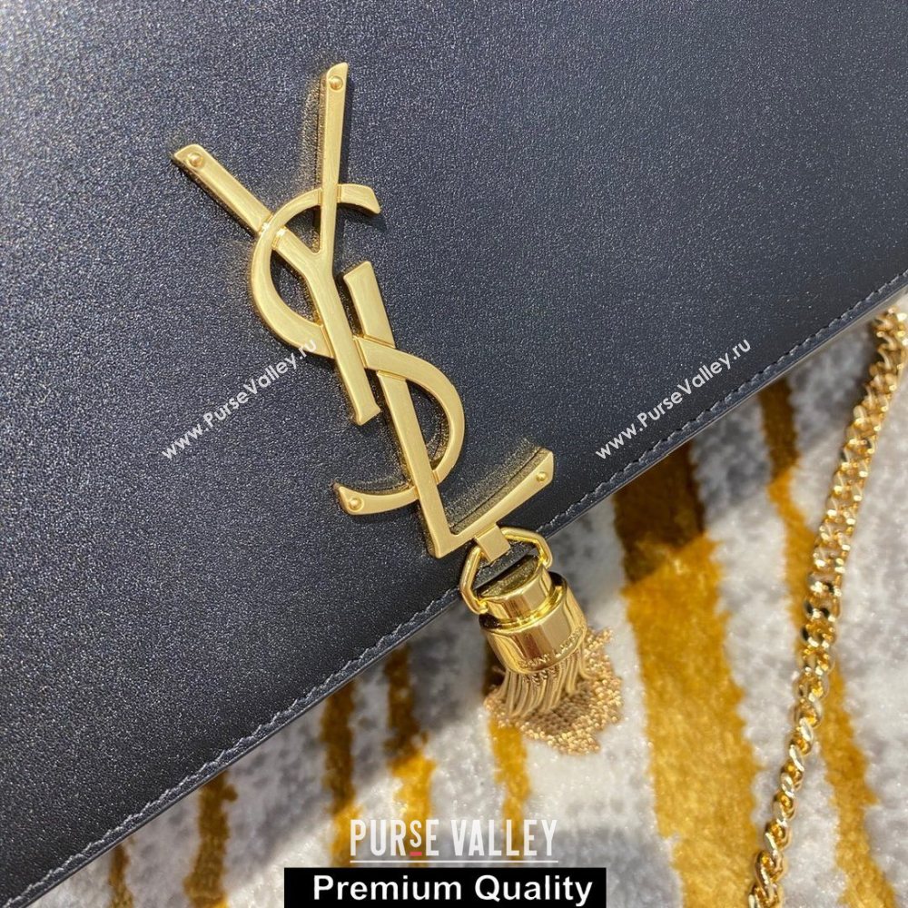 saint laurent Kate chain wallet with tassel in smooth calfskin 354119 BLACK/gold (jundu-3781)