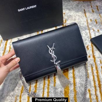 saint laurent Kate chain wallet with tassel in smooth calfskin 354119 BLACK/SILVER  (jundu-5617)