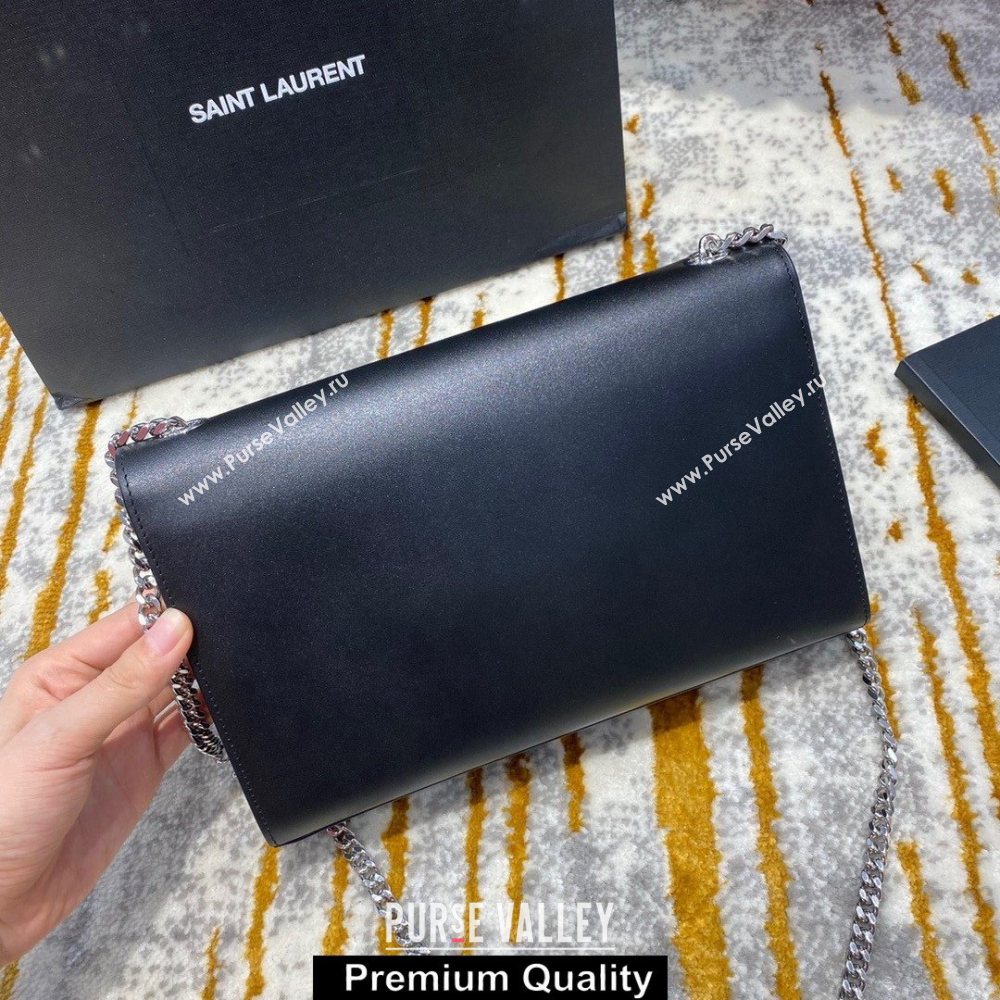 saint laurent Kate chain wallet with tassel in smooth calfskin 354119 BLACK/SILVER  (jundu-5617)