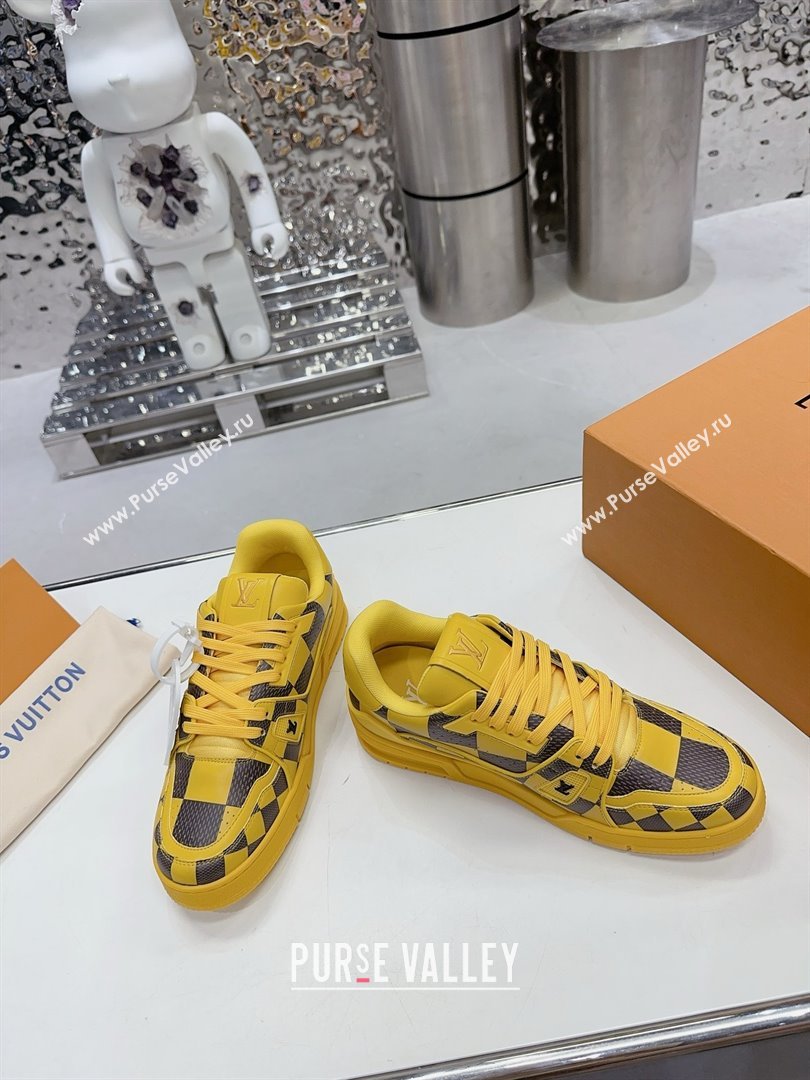 Louis Vuitton LV Trainer Sneaker 1ACN4J yellow 2024 (guoran-240423-04)