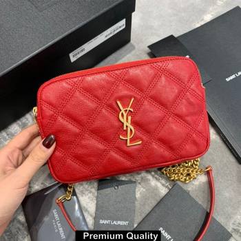 saint laurent becky clutch bag in lambskin 608941 red (original quality) (jundu-6362)