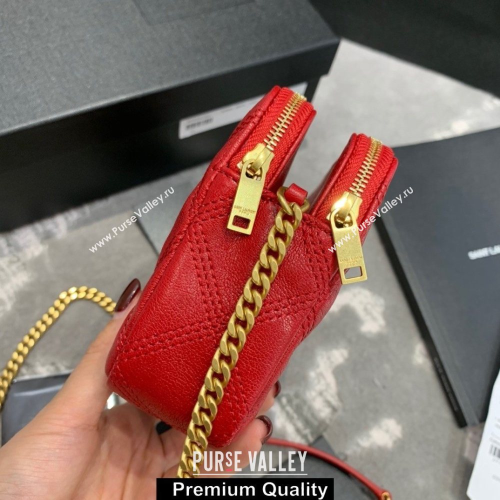 saint laurent becky clutch bag in lambskin 608941 red (original quality) (jundu-6362)