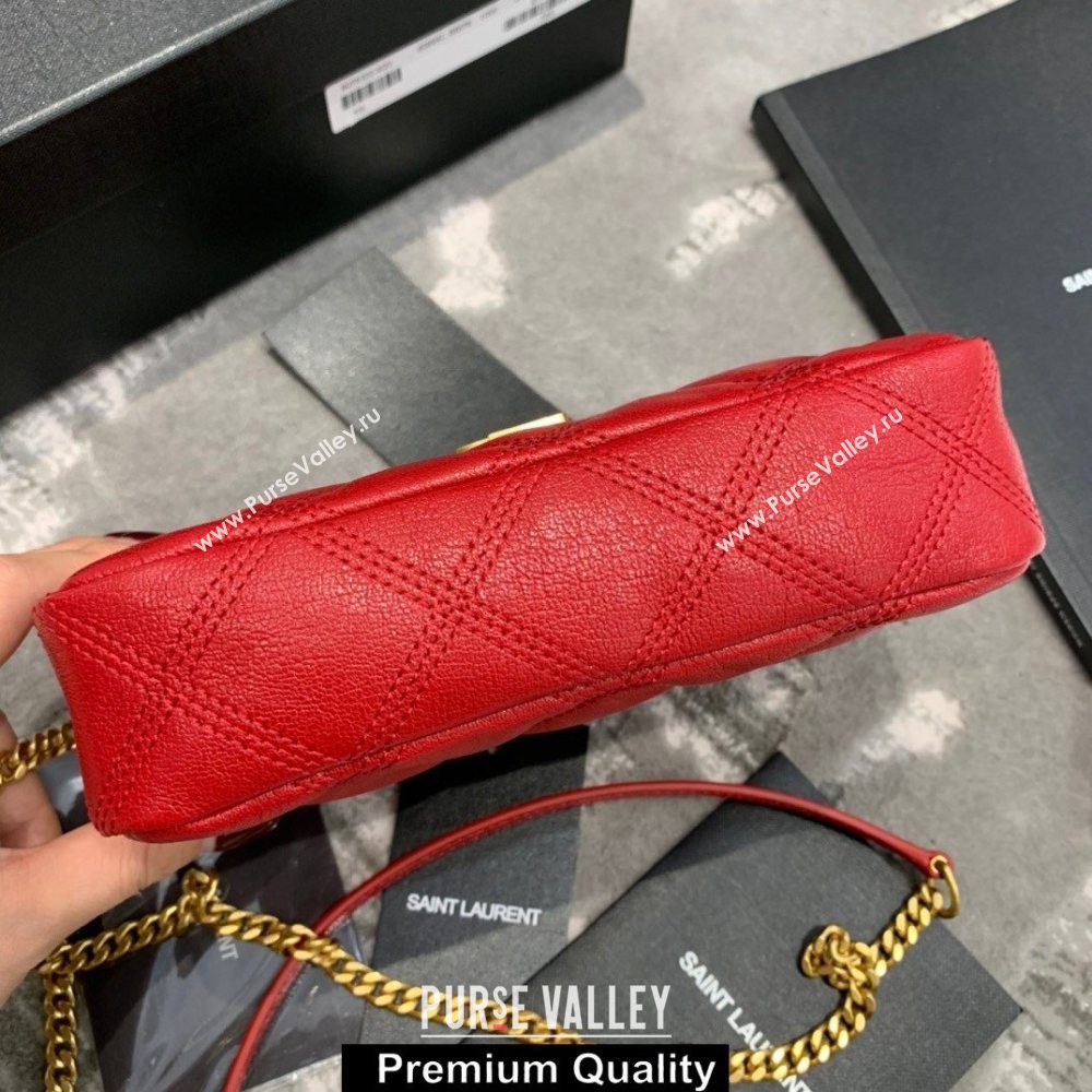 saint laurent becky clutch bag in lambskin 608941 red (original quality) (jundu-6362)