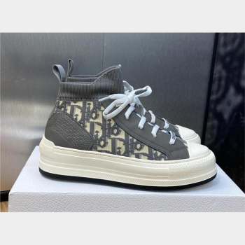 Dior gray Oblique Technical Mesh and Calfskin WalknDior platform Sneaker 2023 (jincheng-230920-05)