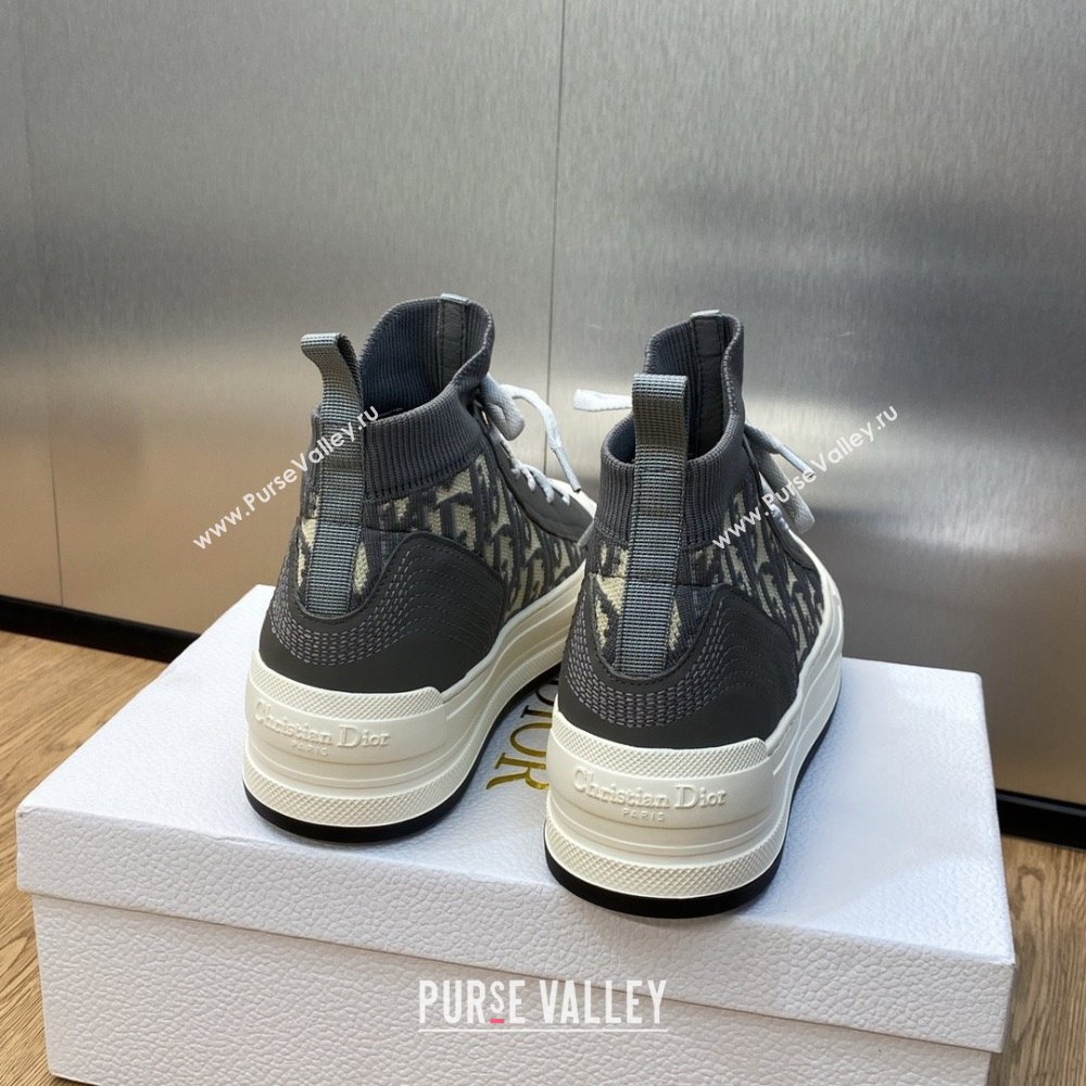 Dior gray Oblique Technical Mesh and Calfskin WalknDior platform Sneaker 2023 (jincheng-230920-05)